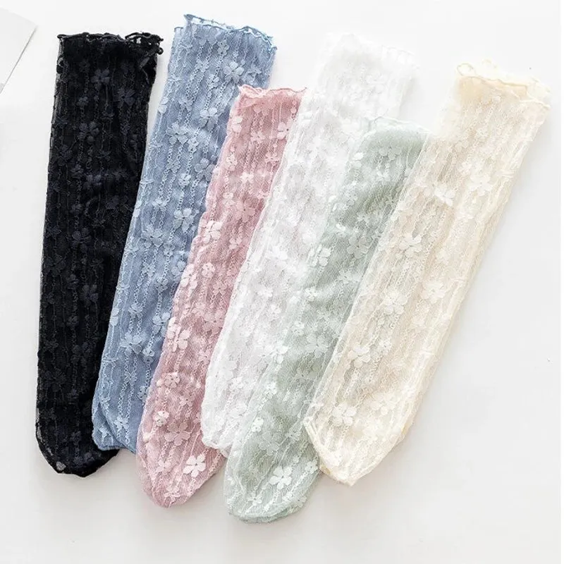 Lace Transparent Mesh Harajuku Crew Socks