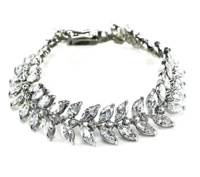 Laurel Cubic Zirconia Leaf Bridal Bracelet