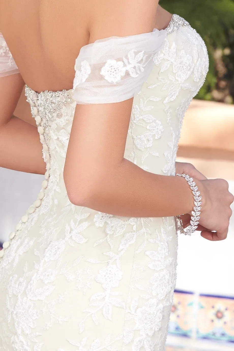 Laurel Cubic Zirconia Leaf Bridal Bracelet