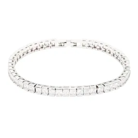 Lavencious 4mm Clear Princess Cut AAA Cubic Zirconia Tennis Bracelets