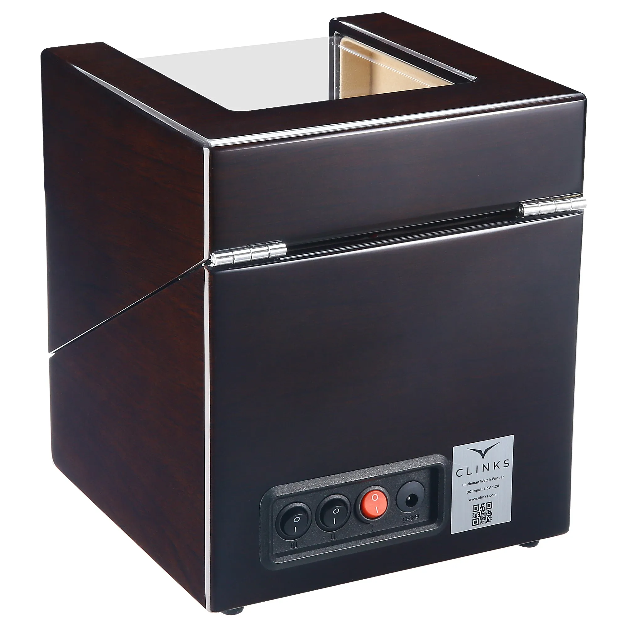 Lindeman Mahogany Watch Winder Box for 2 Watches (Single Rotor)