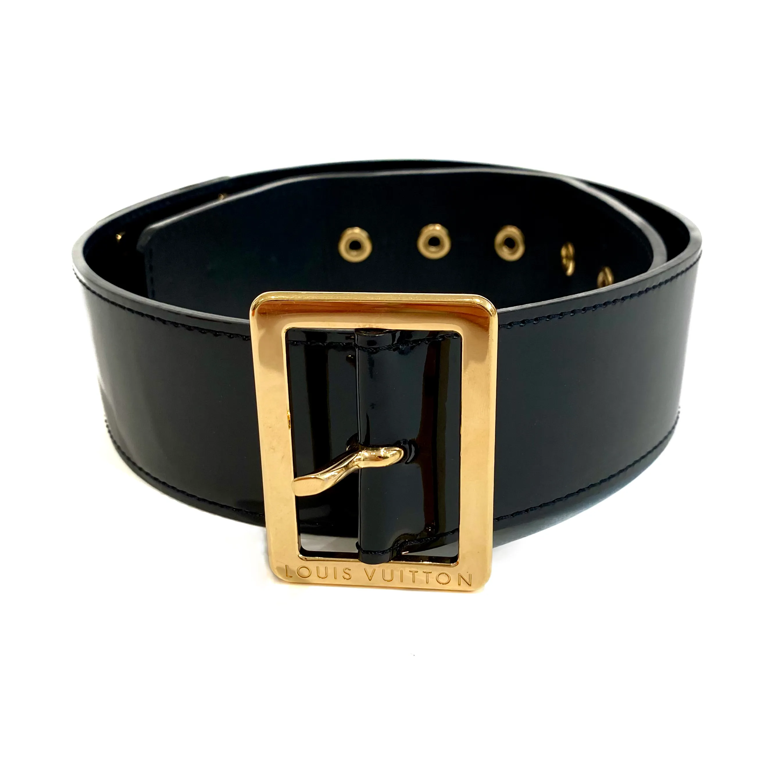 Louis Vuitton Black Patent Belt