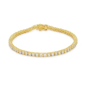 LOVCIA Victorian Style Gold Plated Cubic Zirconia 8-Inch Tennis Bracelet