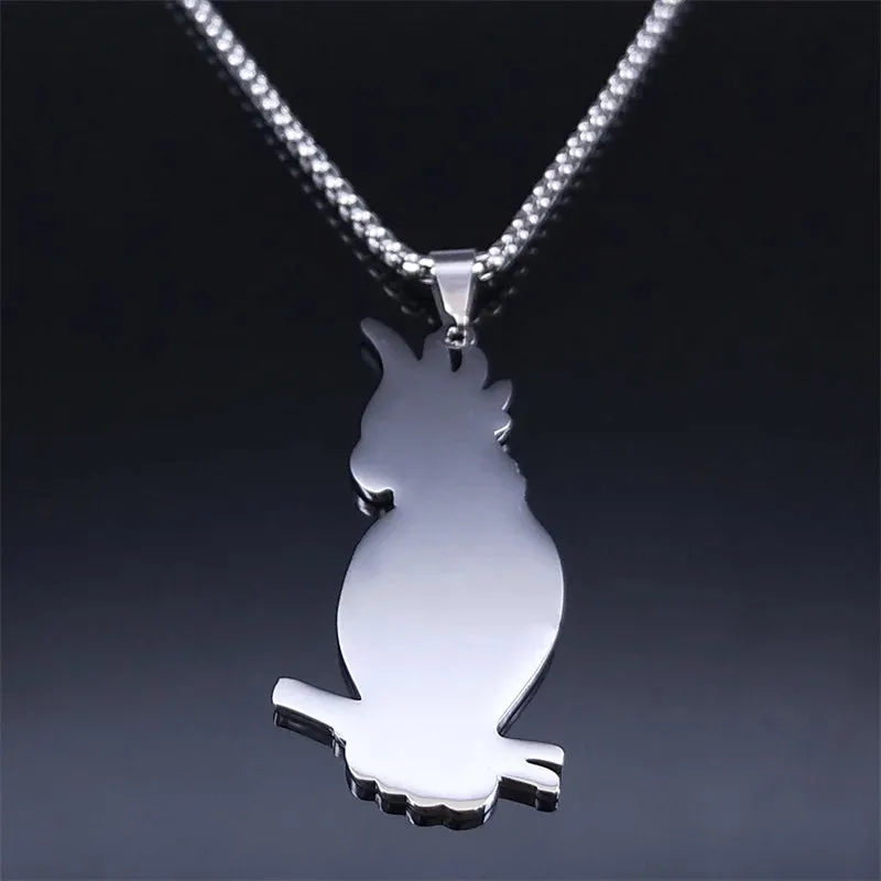 Machinery Gears Parrot Necklace Stainless Steel Industrial Revolution Machine Necklaces
