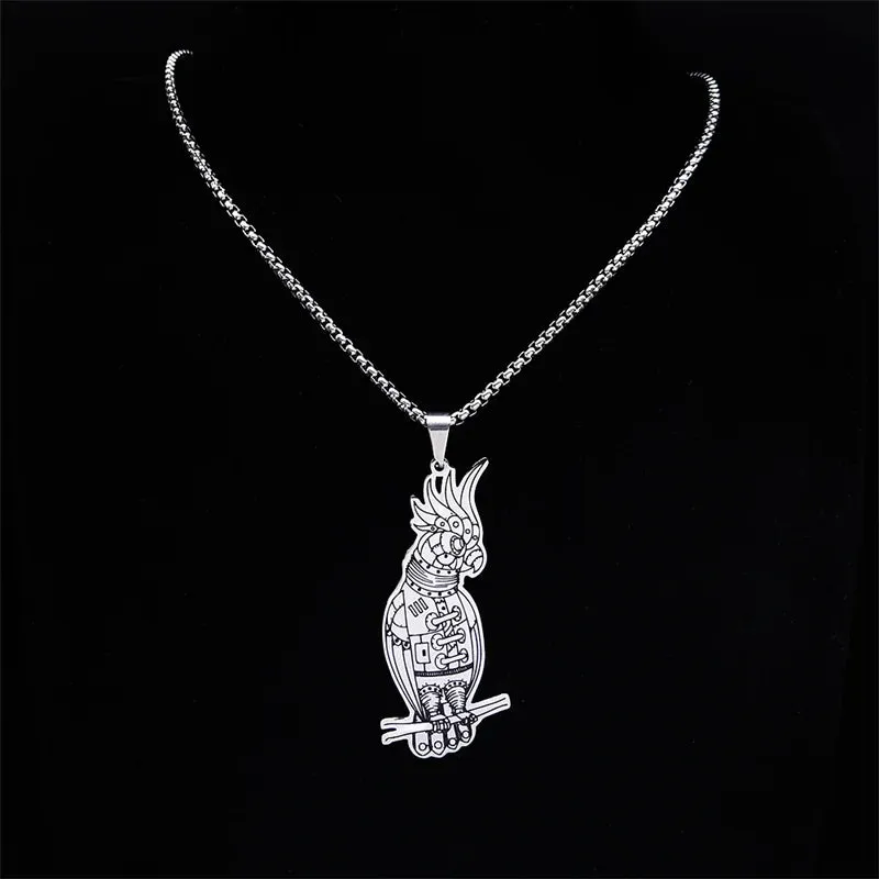 Machinery Gears Parrot Necklace Stainless Steel Industrial Revolution Machine Necklaces