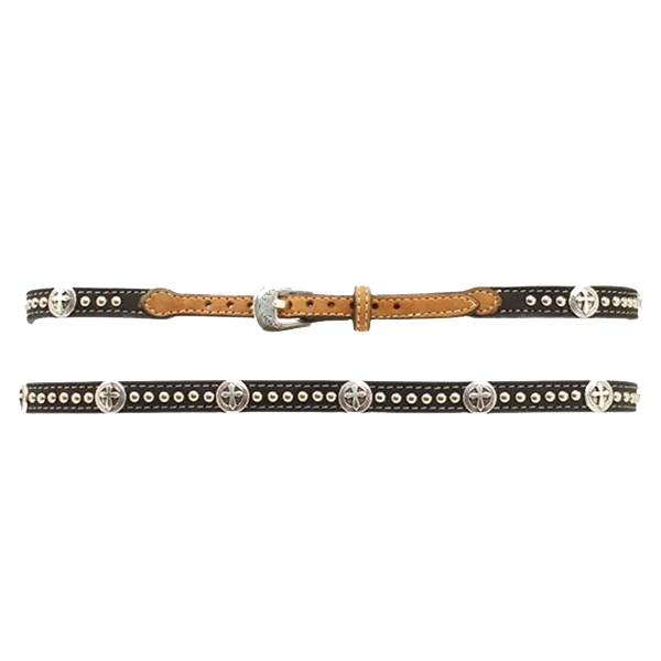 M&F® Unisex Western Concho Cross Brown and Black Hatband 02350129