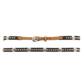 M&F® Unisex Western Concho Cross Brown and Black Hatband 02350129