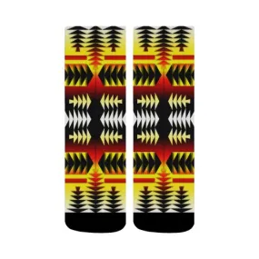 Medicine Wheel Strips Basketball Crew Socks