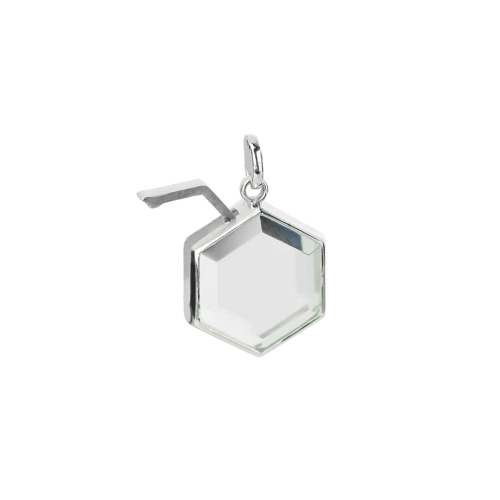 Medium Hexagon Silver Locket