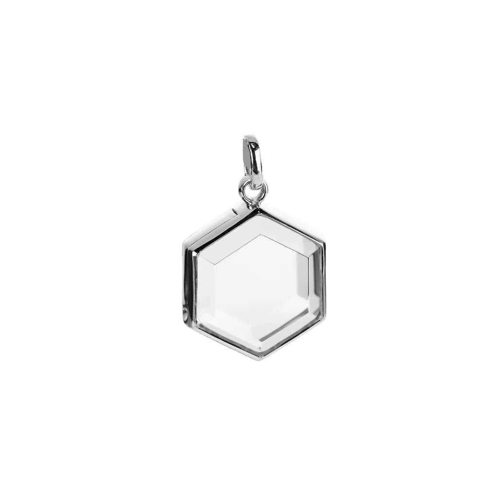 Medium Hexagon Silver Locket
