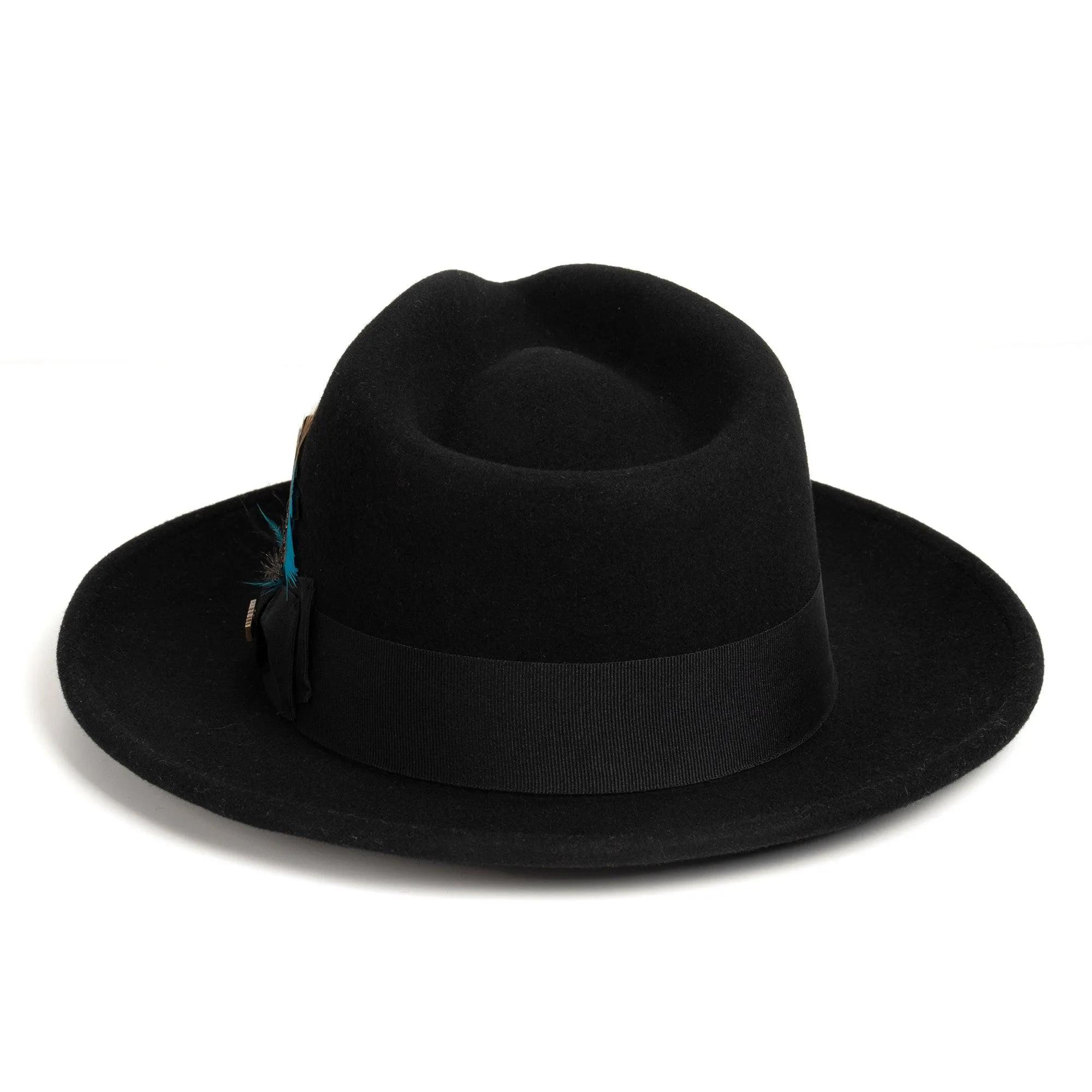 Men Crushable Black Fedora Hat