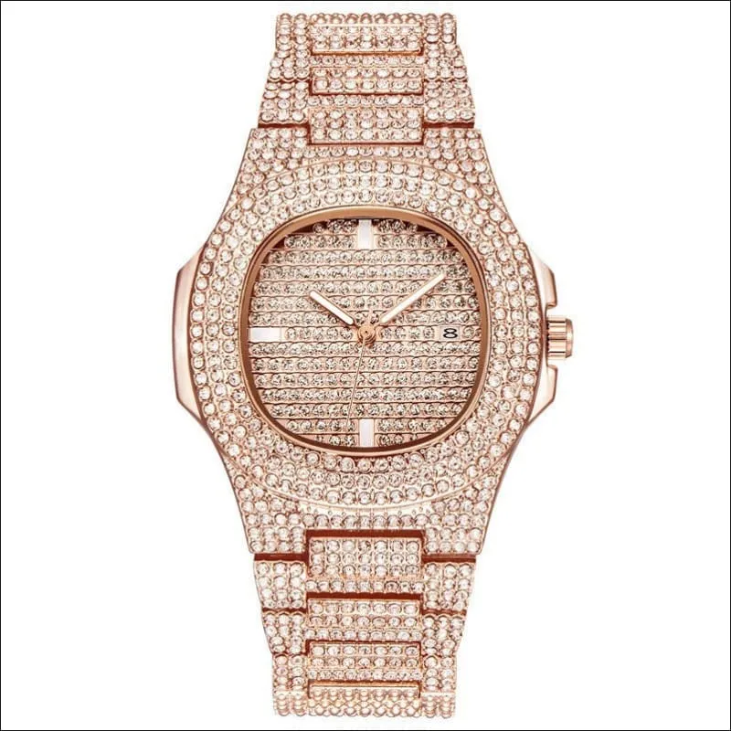 Men's Bling Diamond Luxury Hip Hop Rapper Watch for a Bold Look