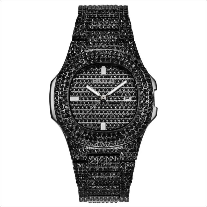 Men's Bling Diamond Luxury Hip Hop Rapper Watch for a Bold Look