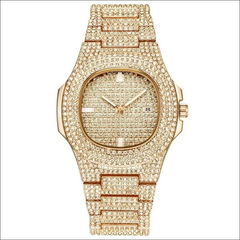 Men's Bling Diamond Luxury Hip Hop Rapper Watch for a Bold Look