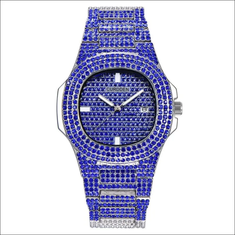 Men's Bling Diamond Luxury Hip Hop Rapper Watch for a Bold Look