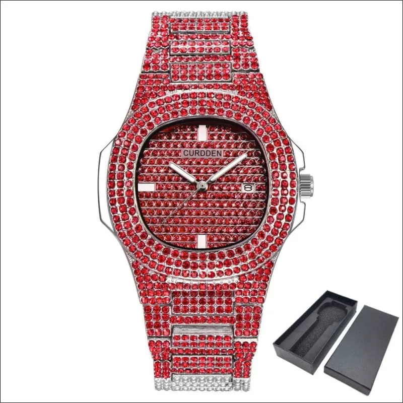 Men's Bling Diamond Luxury Hip Hop Rapper Watch for a Bold Look