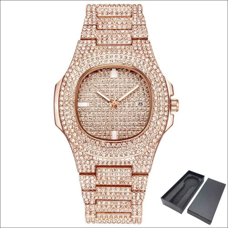 Men's Bling Diamond Luxury Hip Hop Rapper Watch for a Bold Look
