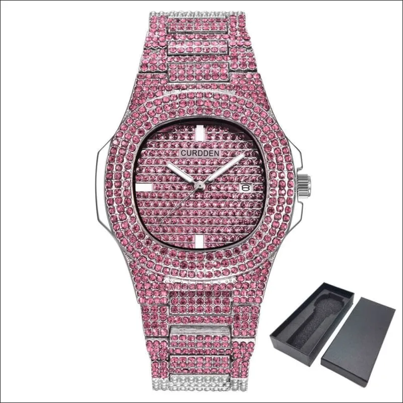 Men's Bling Diamond Luxury Hip Hop Rapper Watch for a Bold Look
