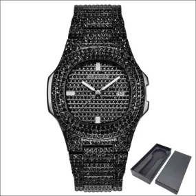 Men's Bling Diamond Luxury Hip Hop Rapper Watch for a Bold Look