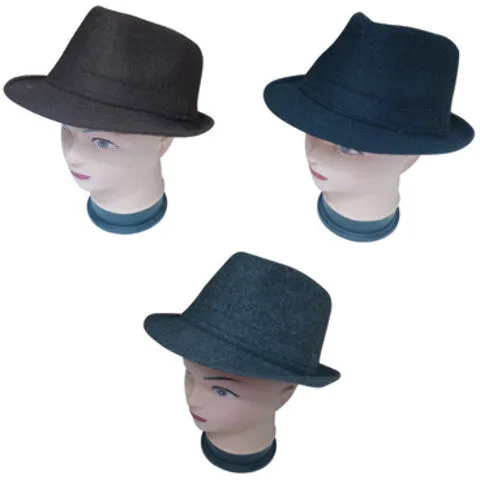 men's fedora hats - solid colors Case of 144
