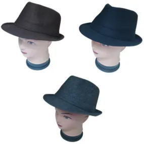 men's fedora hats - solid colors Case of 144