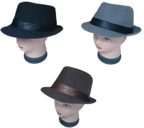 men's fedora hats w/ contrast band Case of 144