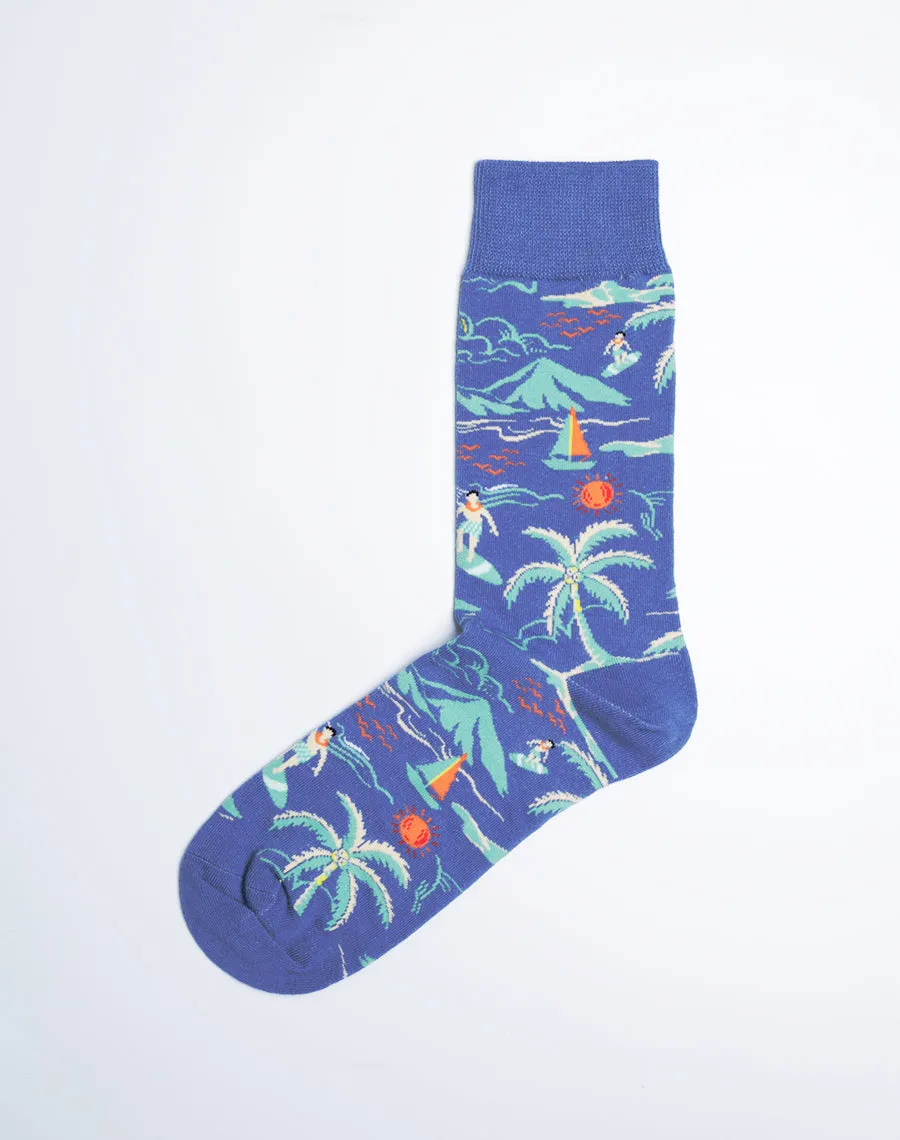 Men’s Hawaiian Tropical Vibes Crew Socks Pack | 3-Pair Bundle