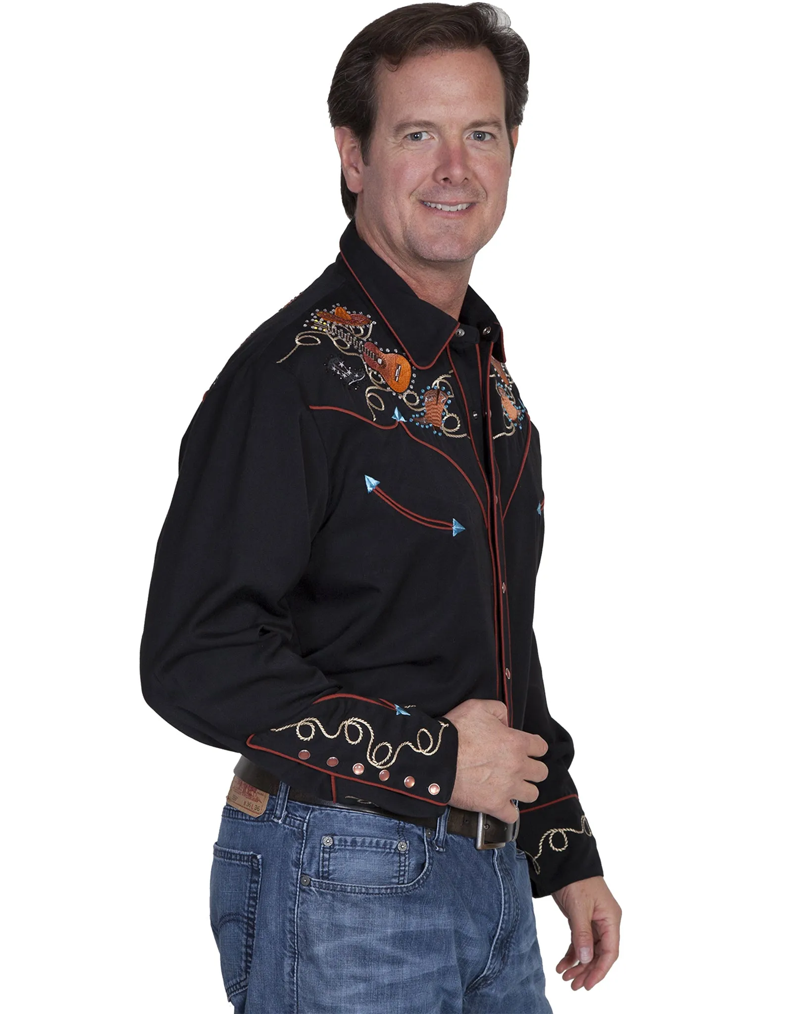 Men's Tooled Embroidered Western Shirt