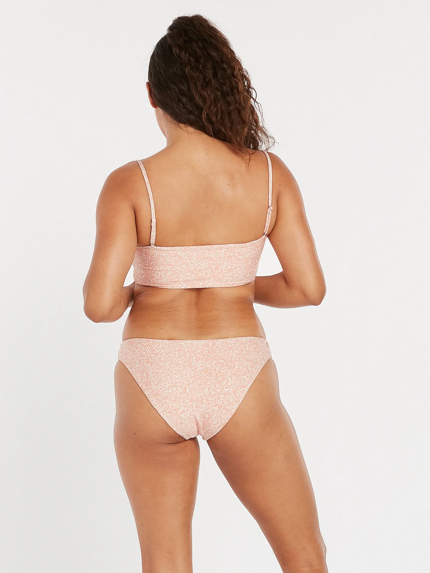 Micro Blooms Reversible Tube Bikini Top - Hazey Pink