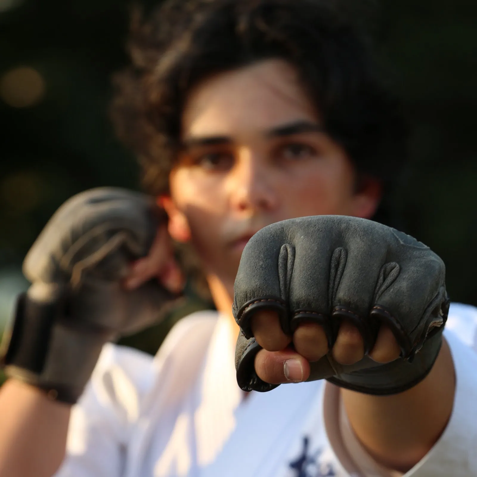 MMA GENUINE LEATHER GRAPPLING GLOVES MARTIAL ARTS SPARRING SPARTACUS 2