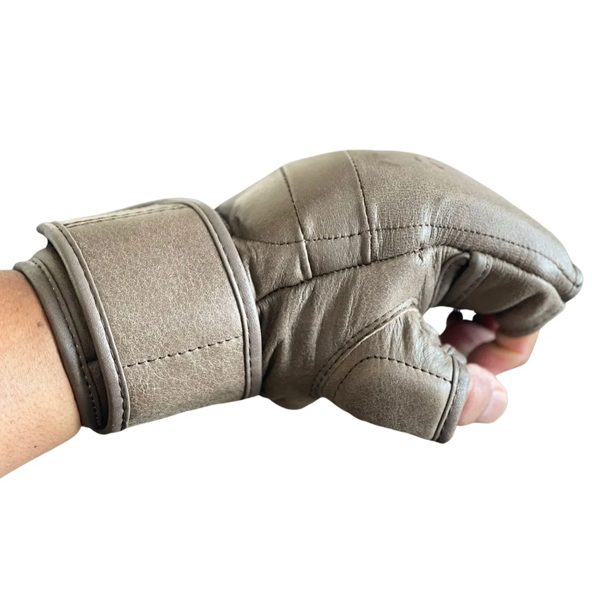 MMA GENUINE LEATHER GRAPPLING GLOVES MARTIAL ARTS SPARRING SPARTACUS 2