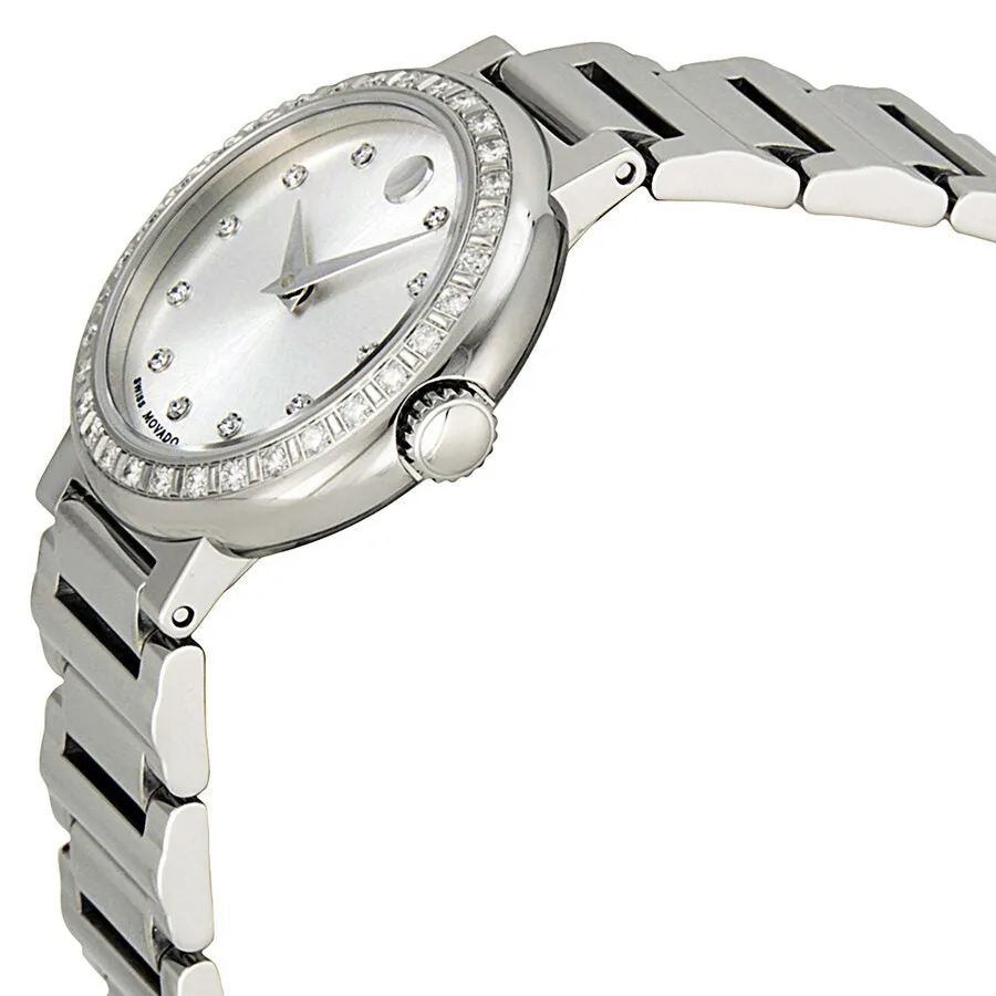Movado Concerto Silver Dial Stainless Steel Ladies Watch 0606793