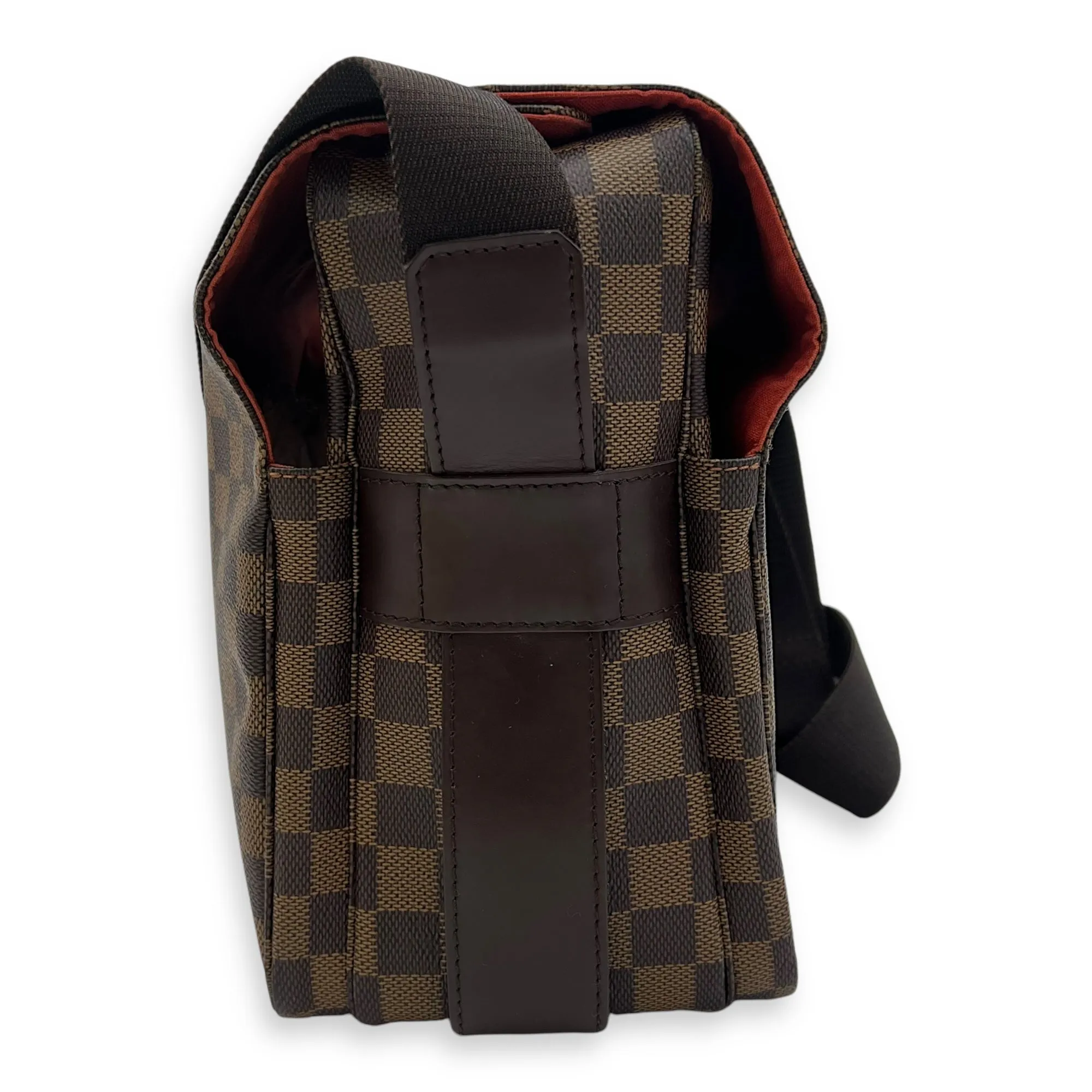 Naviglio Crossbody Bag Brown in Coated Canvas, Gold hardware