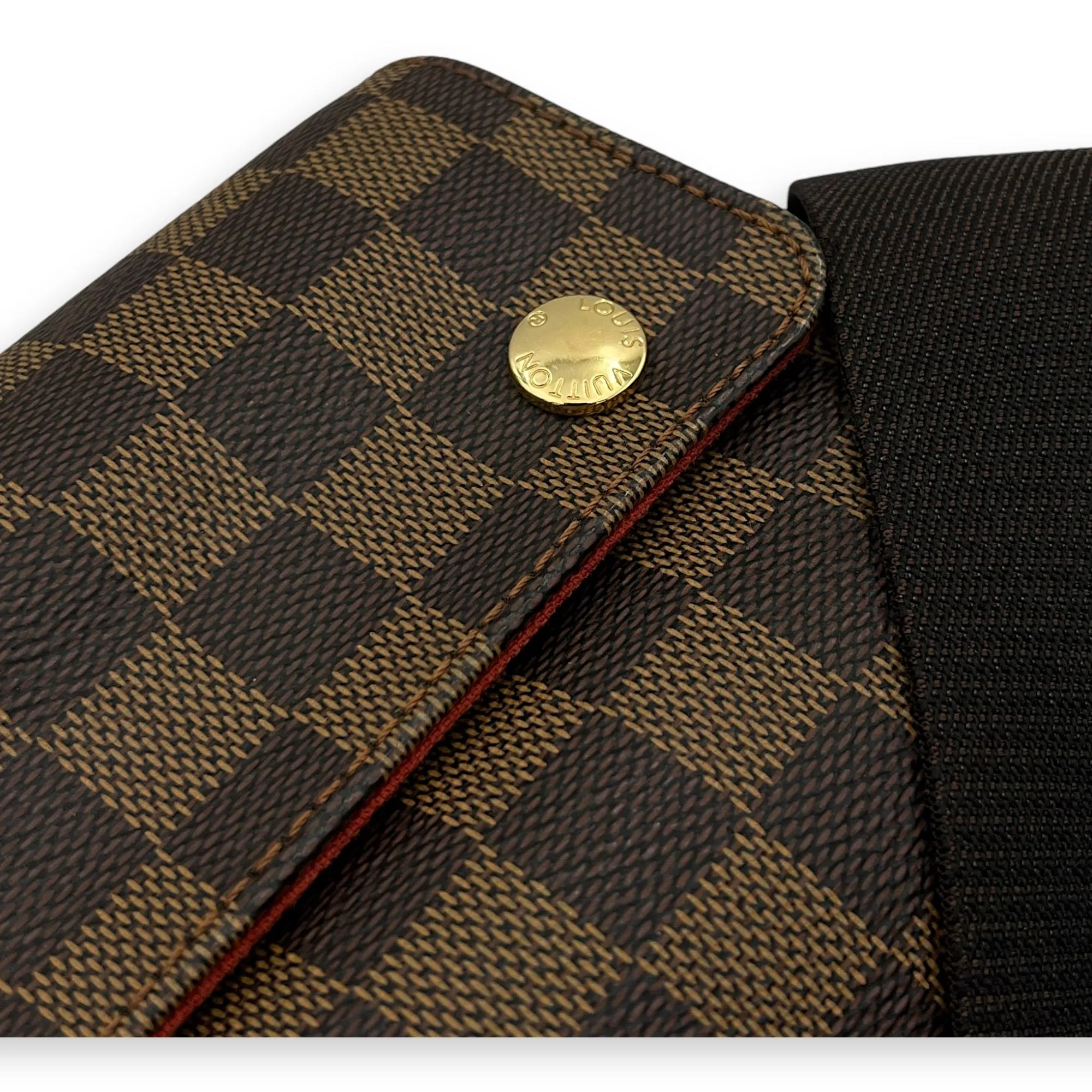 Naviglio Crossbody Bag Brown in Coated Canvas, Gold hardware