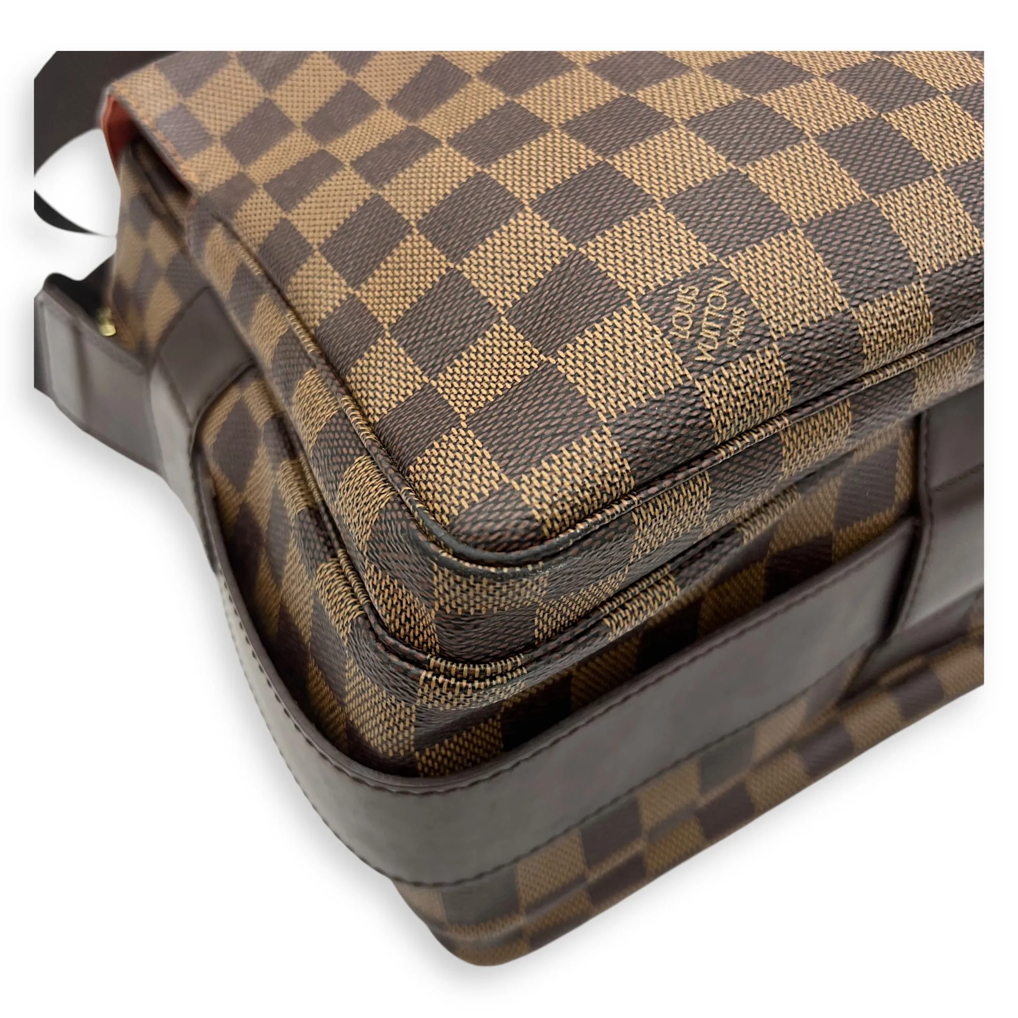 Naviglio Crossbody Bag Brown in Coated Canvas, Gold hardware
