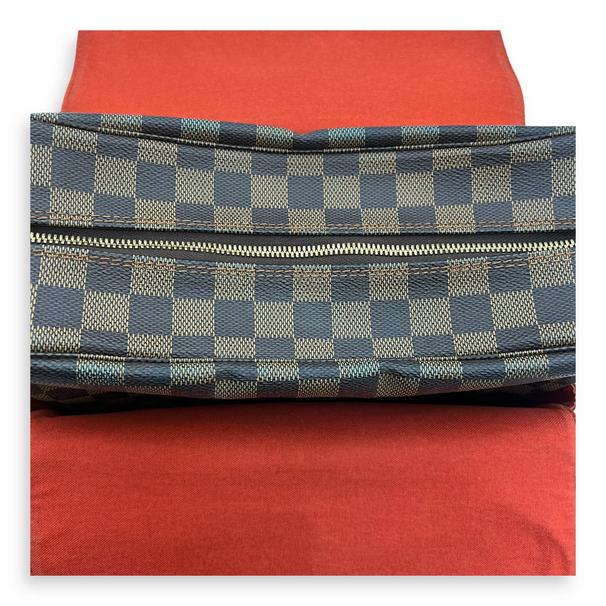 Naviglio Crossbody Bag Brown in Coated Canvas, Gold hardware