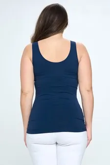 NAVY PLUS V or U Neckline Reversible Seamless Tank