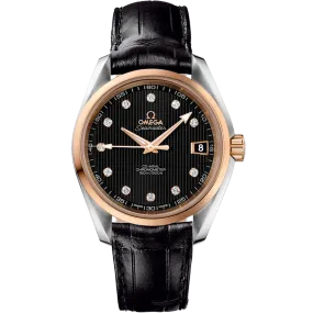 Omega Seamaster Aqua Terra 150M 38.5 mm, steel - red gold on leather strap