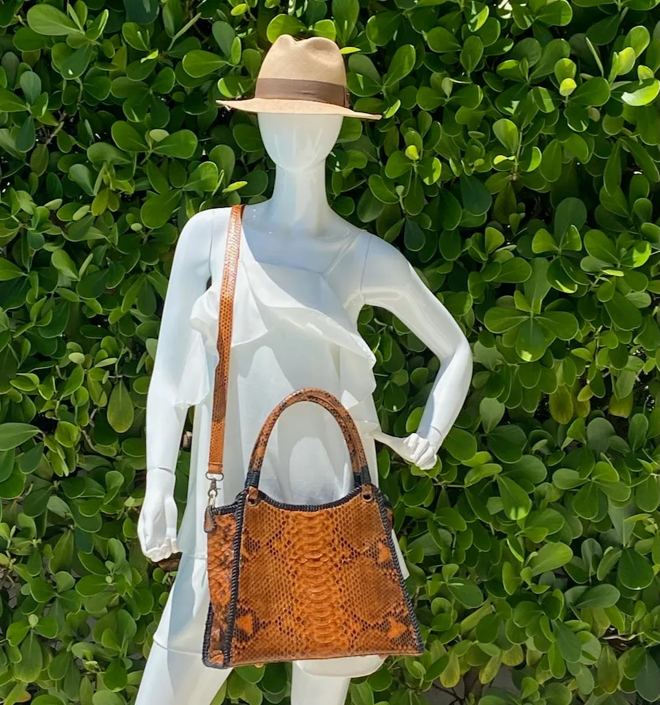 Orange Ochre Structured Tote Bag
