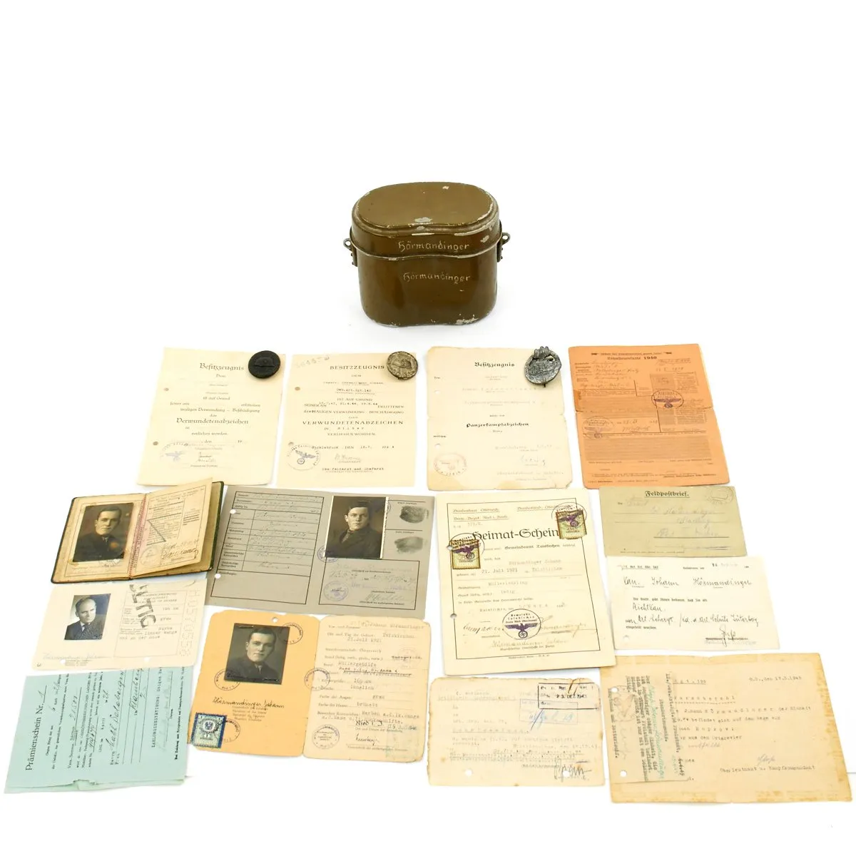 Original German WWII Named Panzergrenadier Obergefreiter Awards Grouping