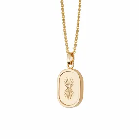 Palm Engraved Oval Locket 18ct Gold Plate