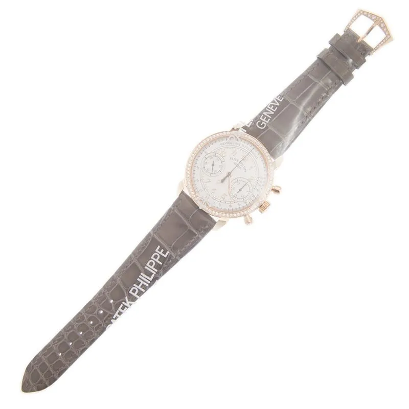 Patek Philippe Complications Silvery Opaline Dial Ladies Hand Wound Diamond Watch 7150/250R-001