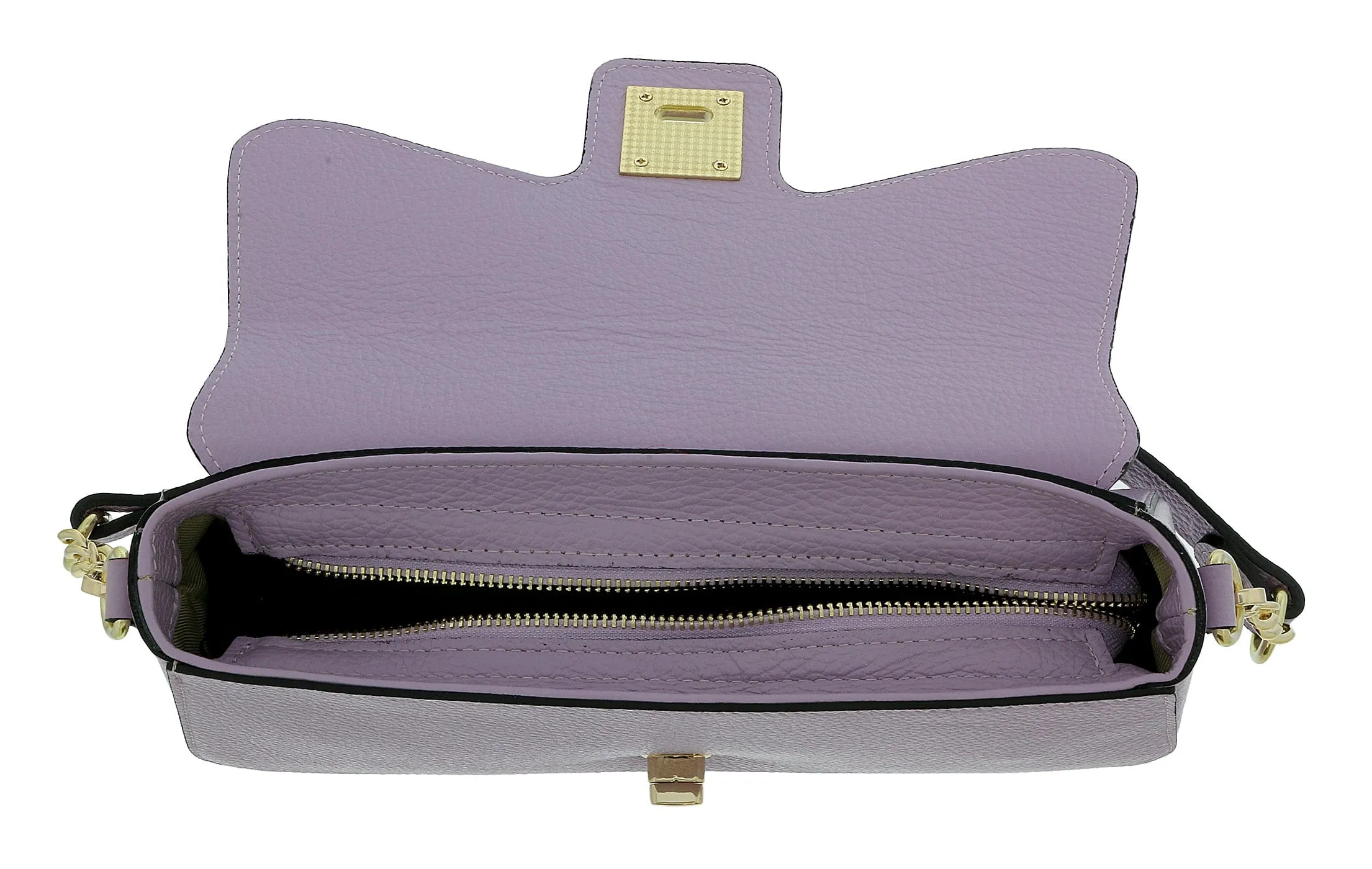 Pierre Cardin Lilac Leather Medium Structured Logo Shoulder Bag