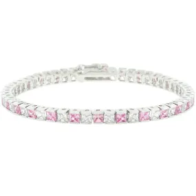 Pink Cubic Zirconia Tennis Bracelet