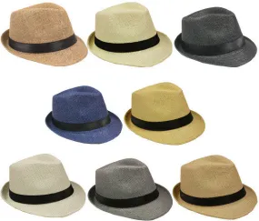 plain assorted color fedora hat Case of 72