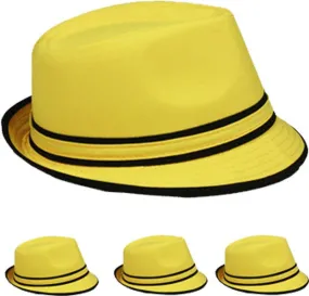 plain yellow fedora hat Case of 72