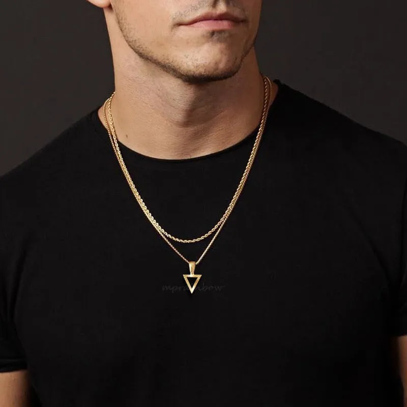Plated Rectangle Pendant Necklaces