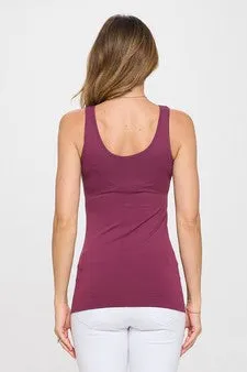 PLUM ONE SZ V or U Neckline Reversible Seamless Tank