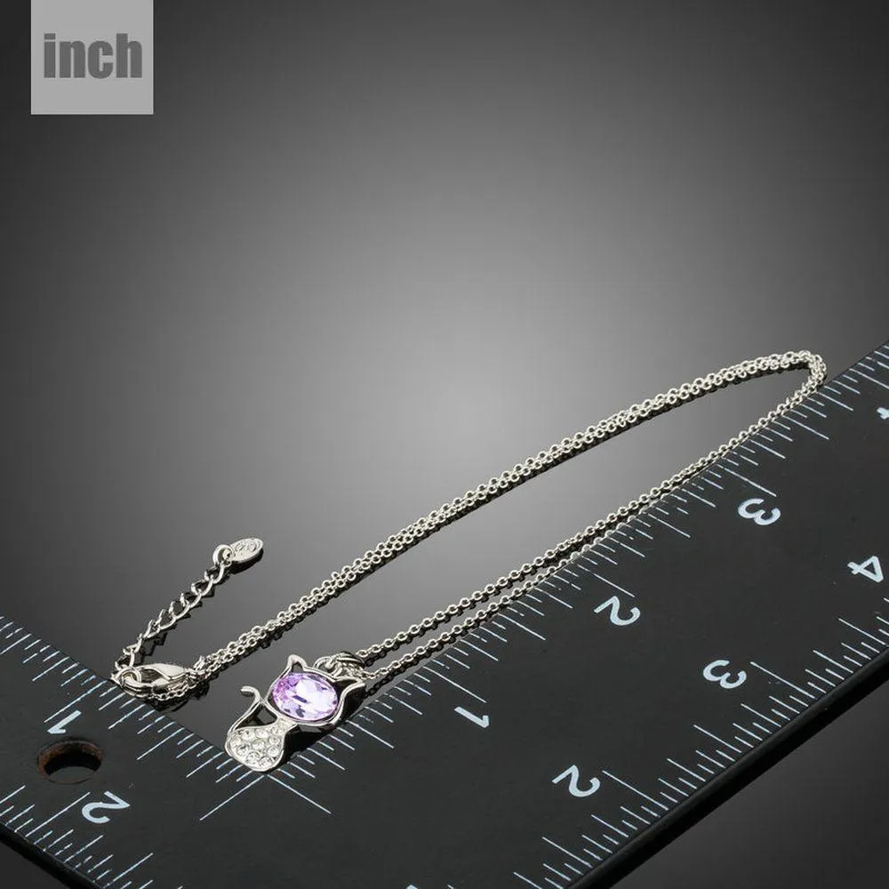 Purple Cat Pendant Necklace KPN0206