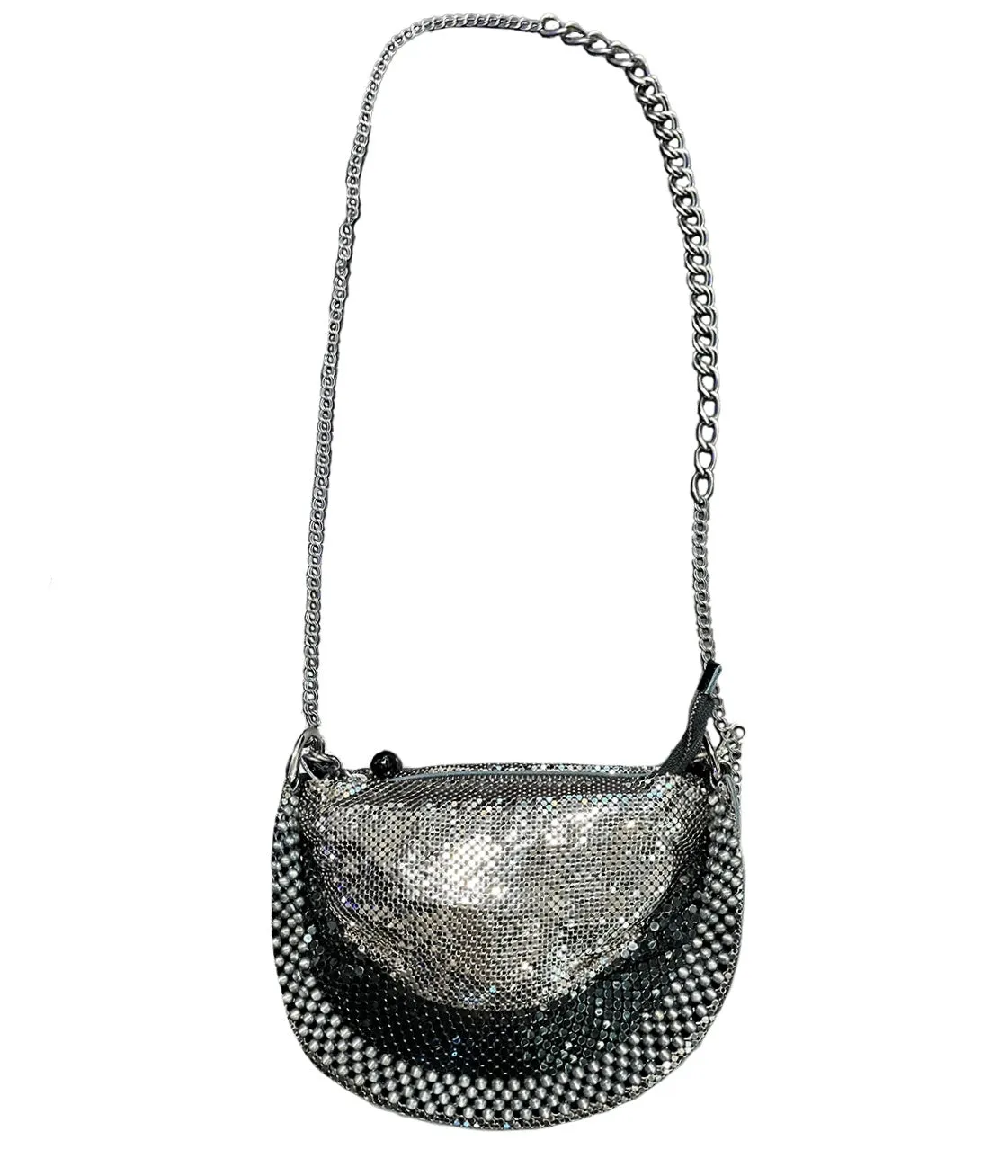 Rachel U Bag in Black and Silver